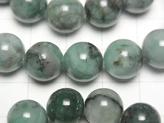 ブラジル産エメラルドAA+ ラウンド10.5mm 1連(ブレス)