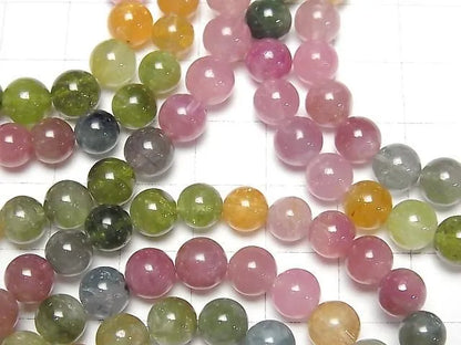 マルチカラートルマリンAAA- ラウンド6.5~7.5mm 1連(ブレス)