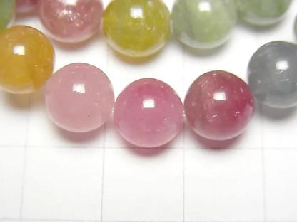 マルチカラートルマリンAAA- ラウンド9~9.5mm 1連(ブレス)