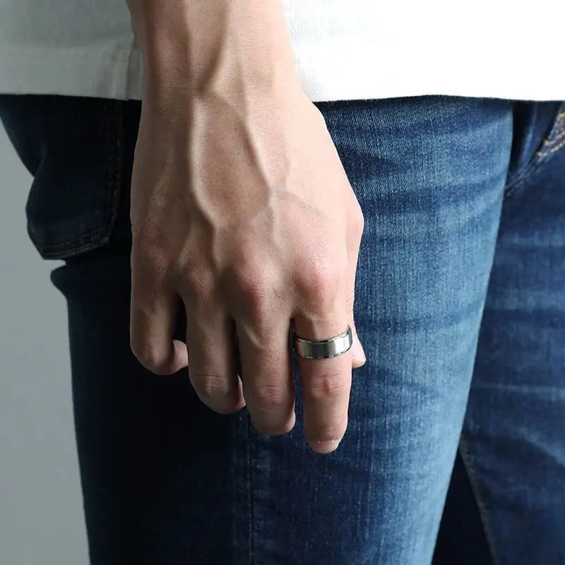 純チタン製 シンプルリング 8mm 3色