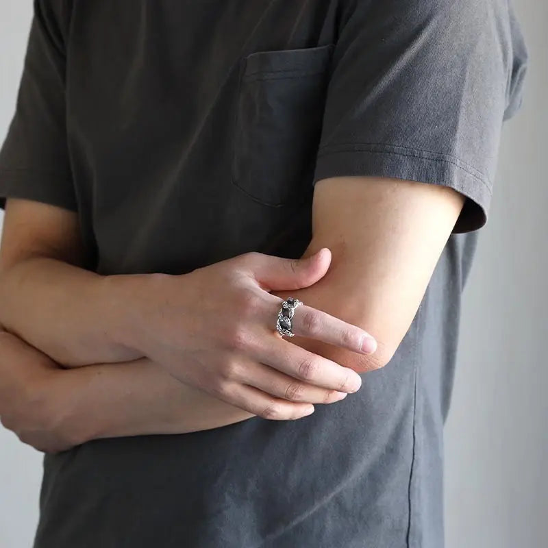 シルバー925 立体クロスのリング