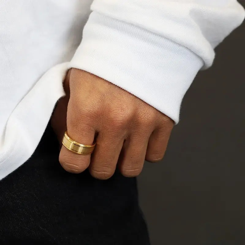 タングステン ラインリング ゴールド