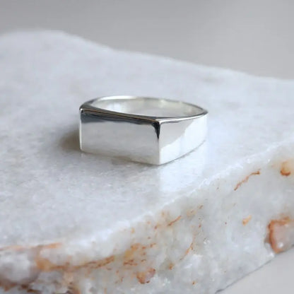 シルバー925 細みだから合わせやすい印台リング 8mmタイプ