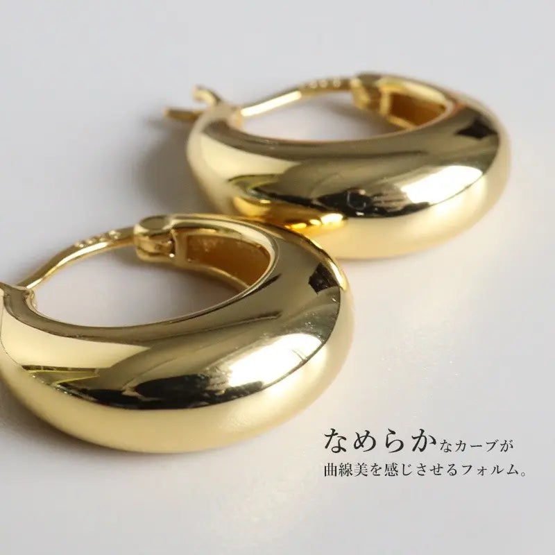 シルバー925 ぷっくりフープピアス
