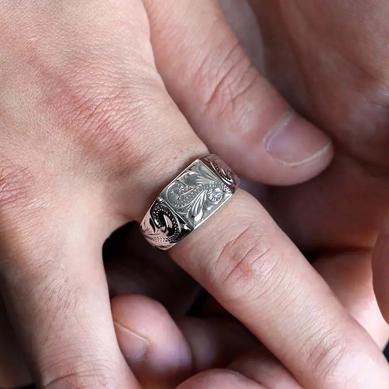 シルバー925 ハワイアン印台リング