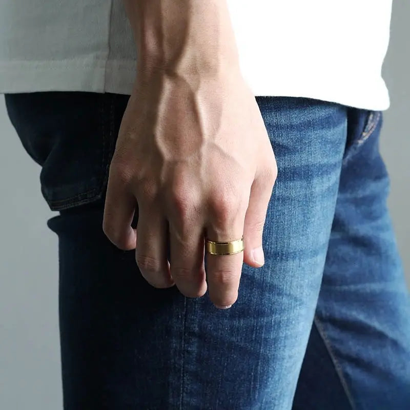 純チタン製 シンプルリング 8mm 3色