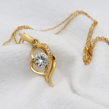 S925 ツイスト ハート ネックレス 金