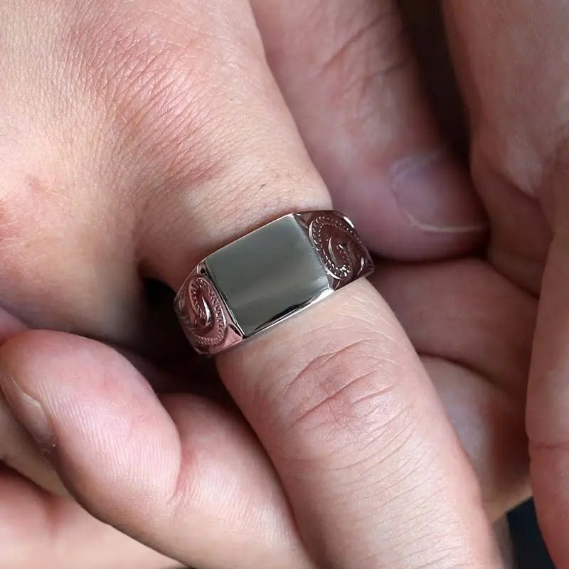 シルバー925 ハワイアン印台リング