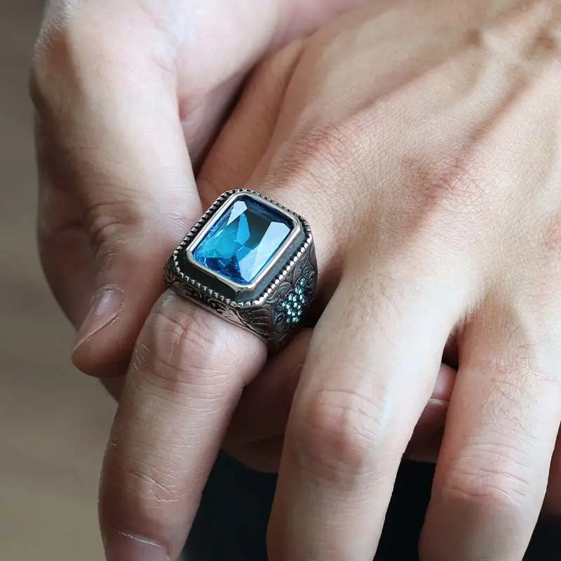 ステンレス 存在感抜群！大粒のジルコニアリング