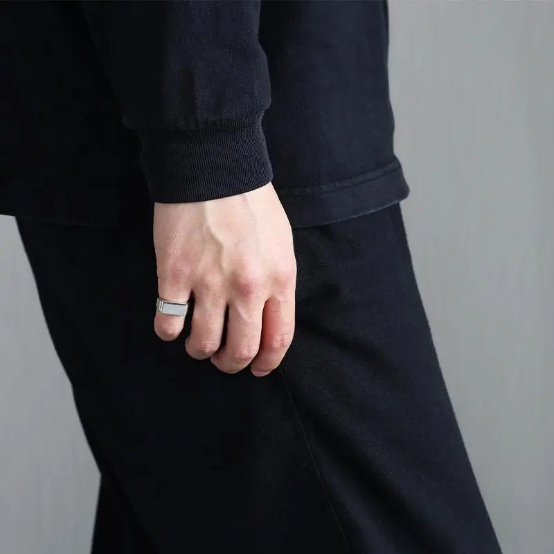 シルバー925 細みだから合わせやすい印台リング 8mmタイプ