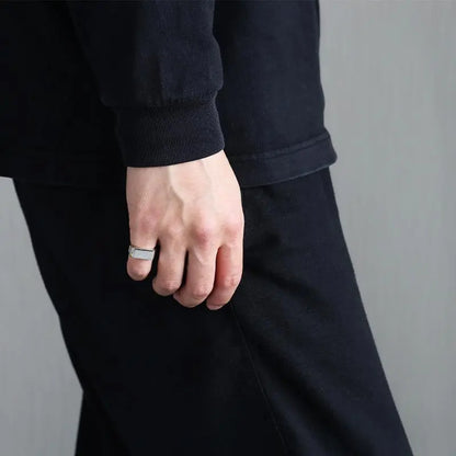 シルバー925 細みだから合わせやすい印台リング 8mmタイプ