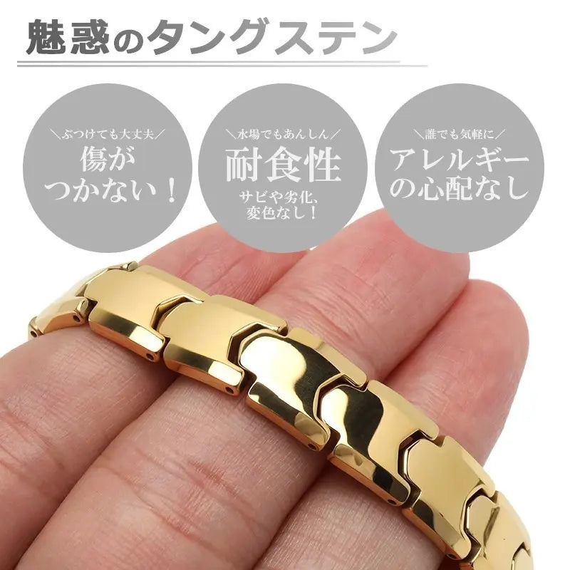 タングステン 磁気ブレスレット ヘマタイトビーズ付き