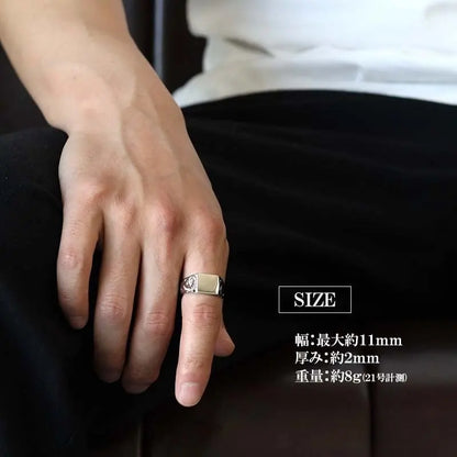 シルバー925 ハワイアン印台リング