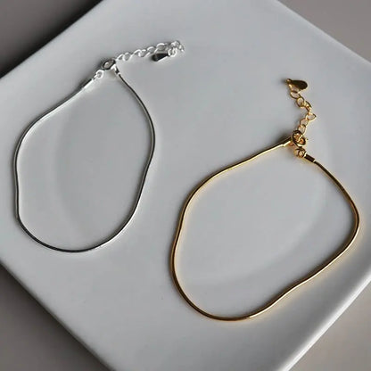 S925 スネークチェーンブレス 2色