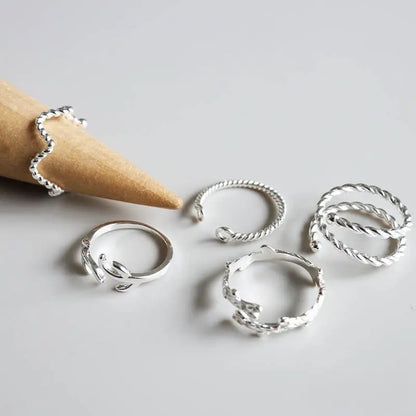 シルバー925 細身リング 5タイプ