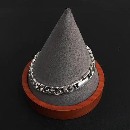 シルバー925 なめらかな喜平チェーンブレスレット 幅8mm