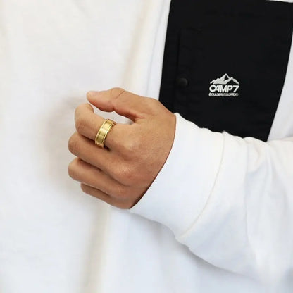 タングステン ラインリング ゴールド