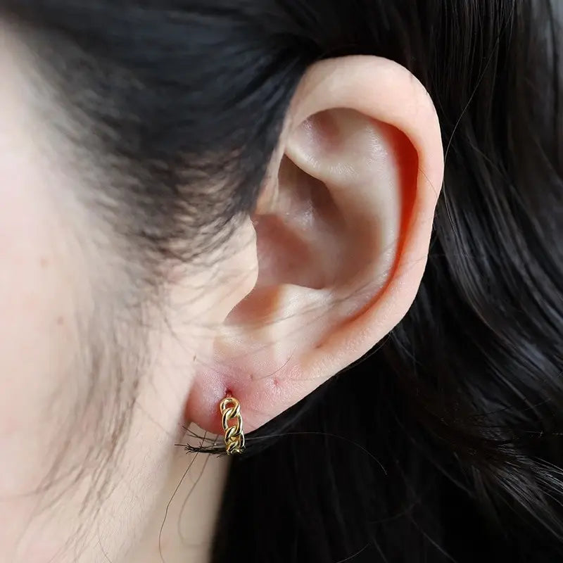 シルバー925 小ぶりの喜平チェーンピアス 2色