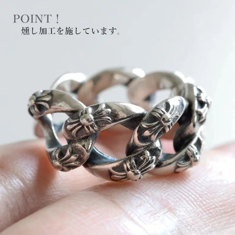 シルバー925 立体クロスのリング