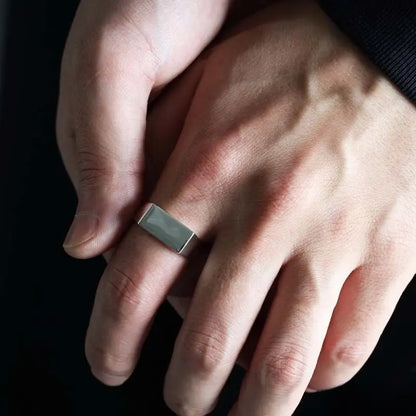 シルバー925 細みだから合わせやすい印台リング 8mmタイプ