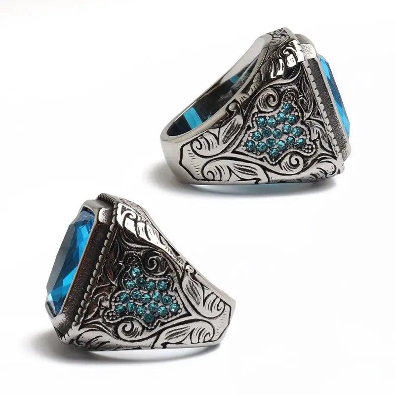 ステンレス 存在感抜群！大粒のジルコニアリング