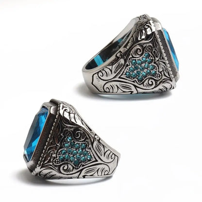 ステンレス 存在感抜群！大粒のジルコニアリング