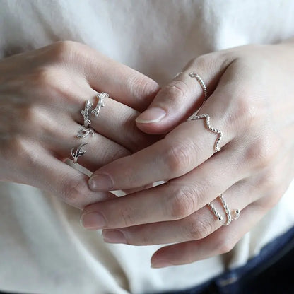 シルバー925 細身リング 5タイプ