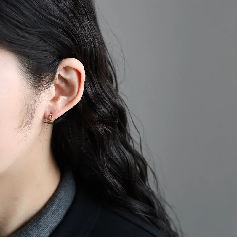 シルバー925 小ぶりの喜平チェーンピアス 2色