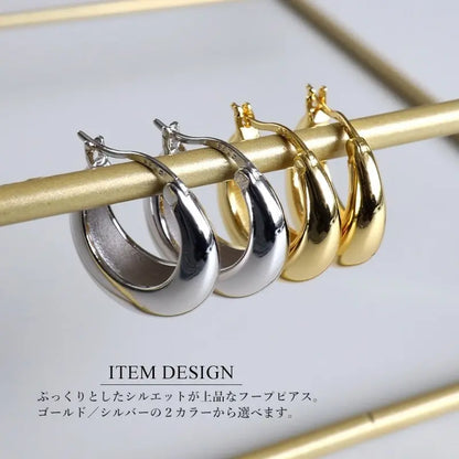 シルバー925 ぷっくりフープピアス