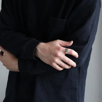 シルバー925 細みだから合わせやすい印台リング 8mmタイプ