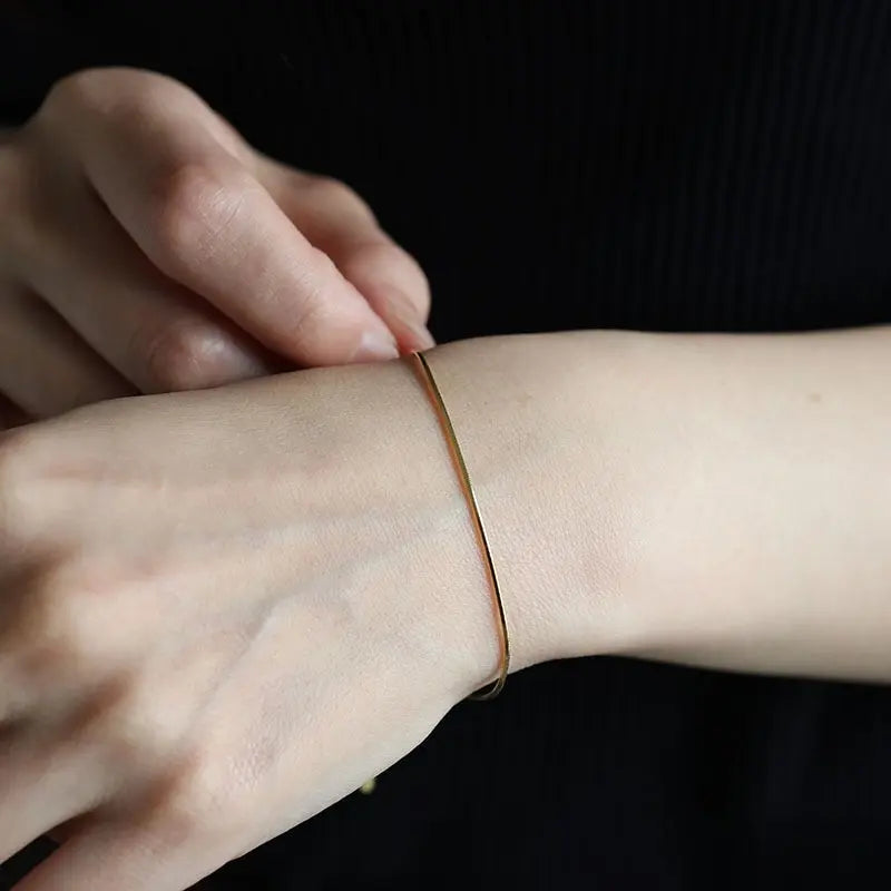 S925 スネークチェーンブレス 2色