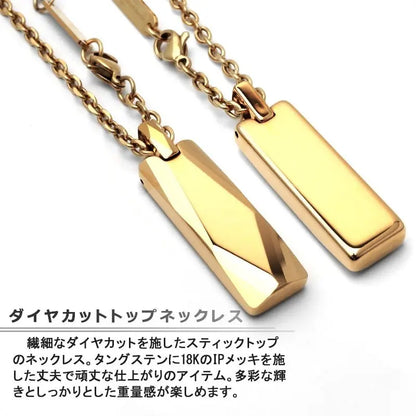 タングステン ダイヤカットネックレス