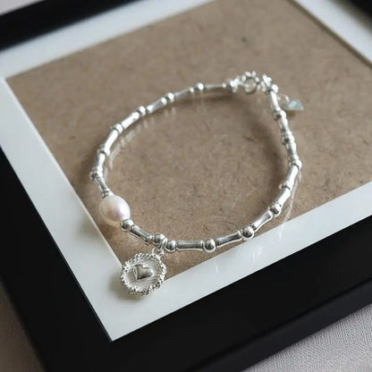 S925 パールブレスレット ハートマーク