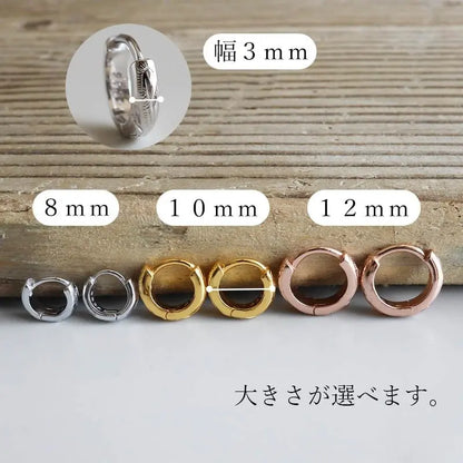 S925 ハワイアンフープピアス 3カラー