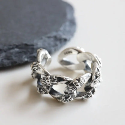 シルバー925 立体クロスのリング