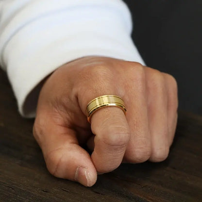 タングステン ラインリング ゴールド