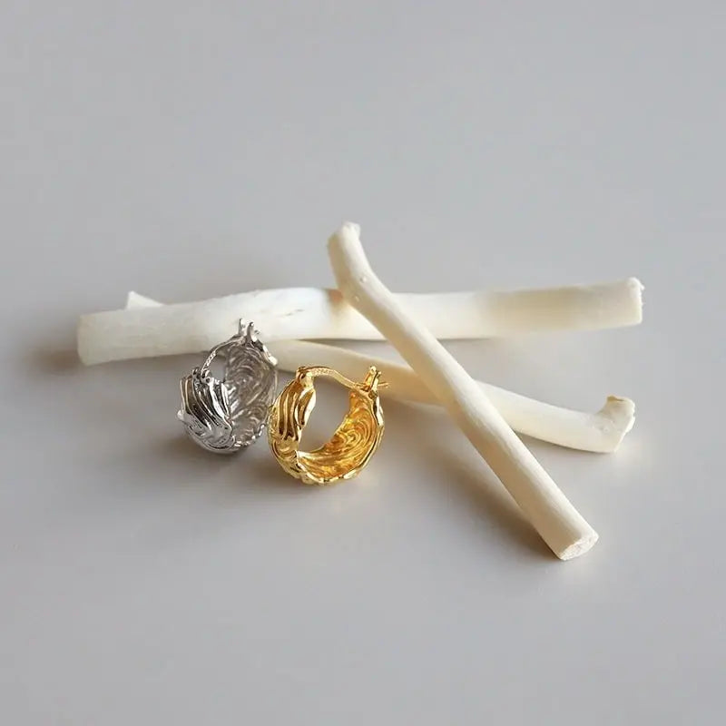 シルバー925 フープピアス 波 2カラー