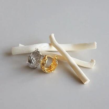 シルバー925 フープピアス 波 2カラー