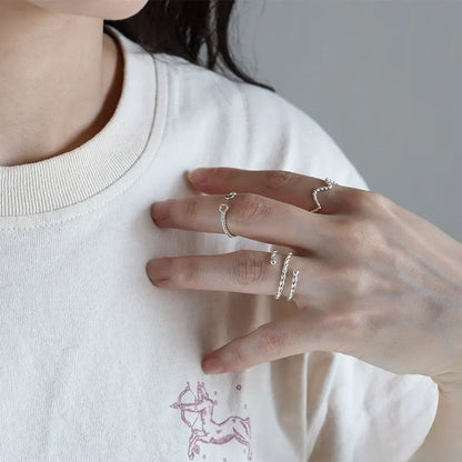 シルバー925 細身リング 5タイプ