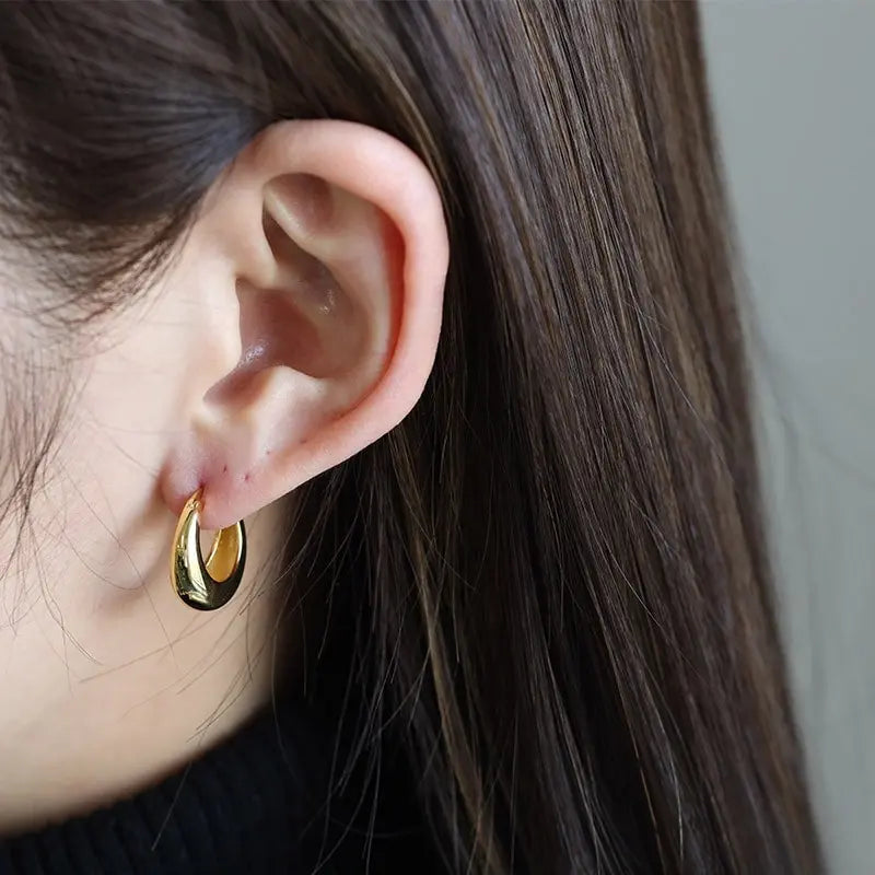 シルバー925 ぷっくりフープピアス