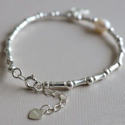 S925 パールブレスレット ハートマーク