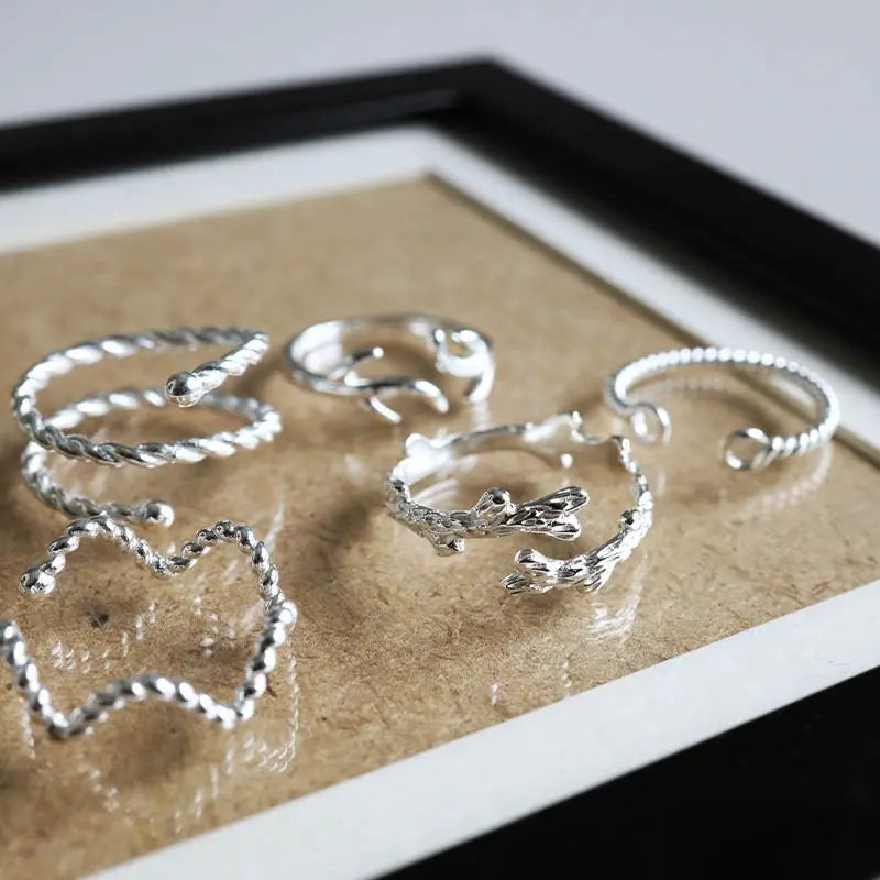 シルバー925 細身リング 5タイプ