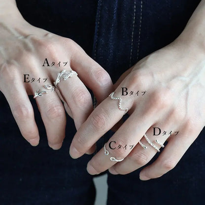 シルバー925 細身リング 5タイプ