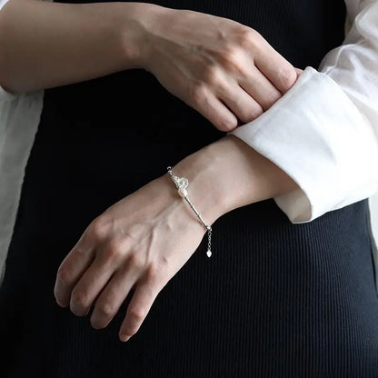 S925 パールブレスレット ハートマーク