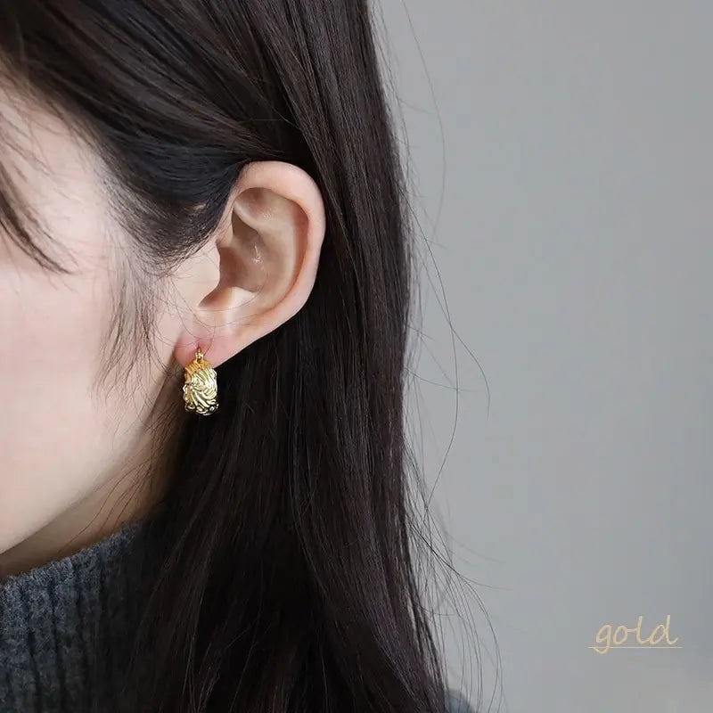 シルバー925 フープピアス 波 2カラー