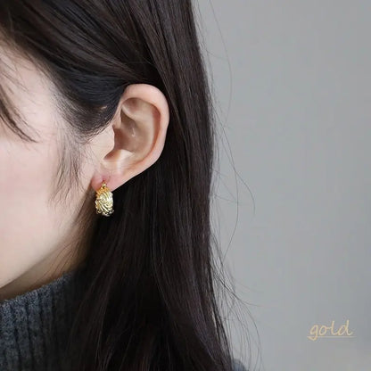 シルバー925 フープピアス 波 2カラー