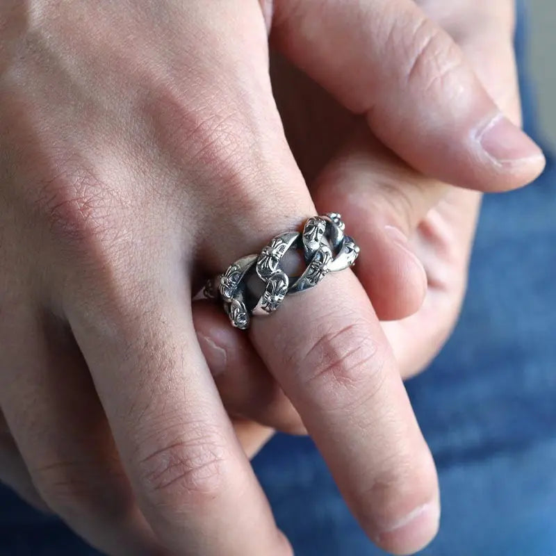 シルバー925 立体クロスのリング