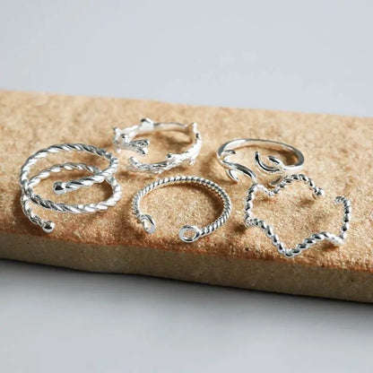 シルバー925 細身リング 5タイプ