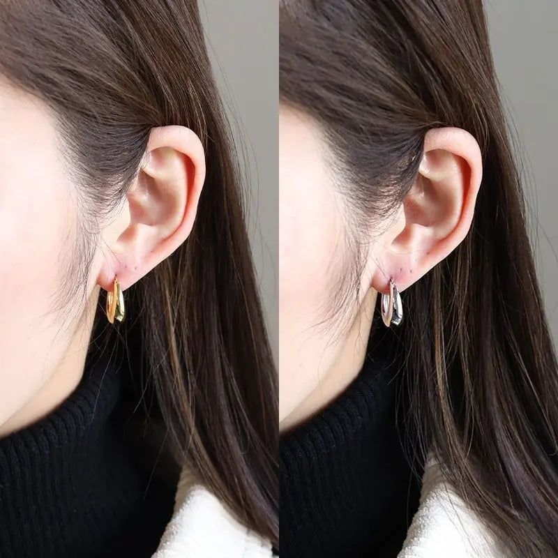 シルバー925 ぷっくりフープピアス