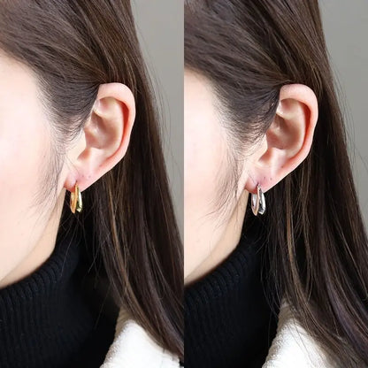 シルバー925 ぷっくりフープピアス